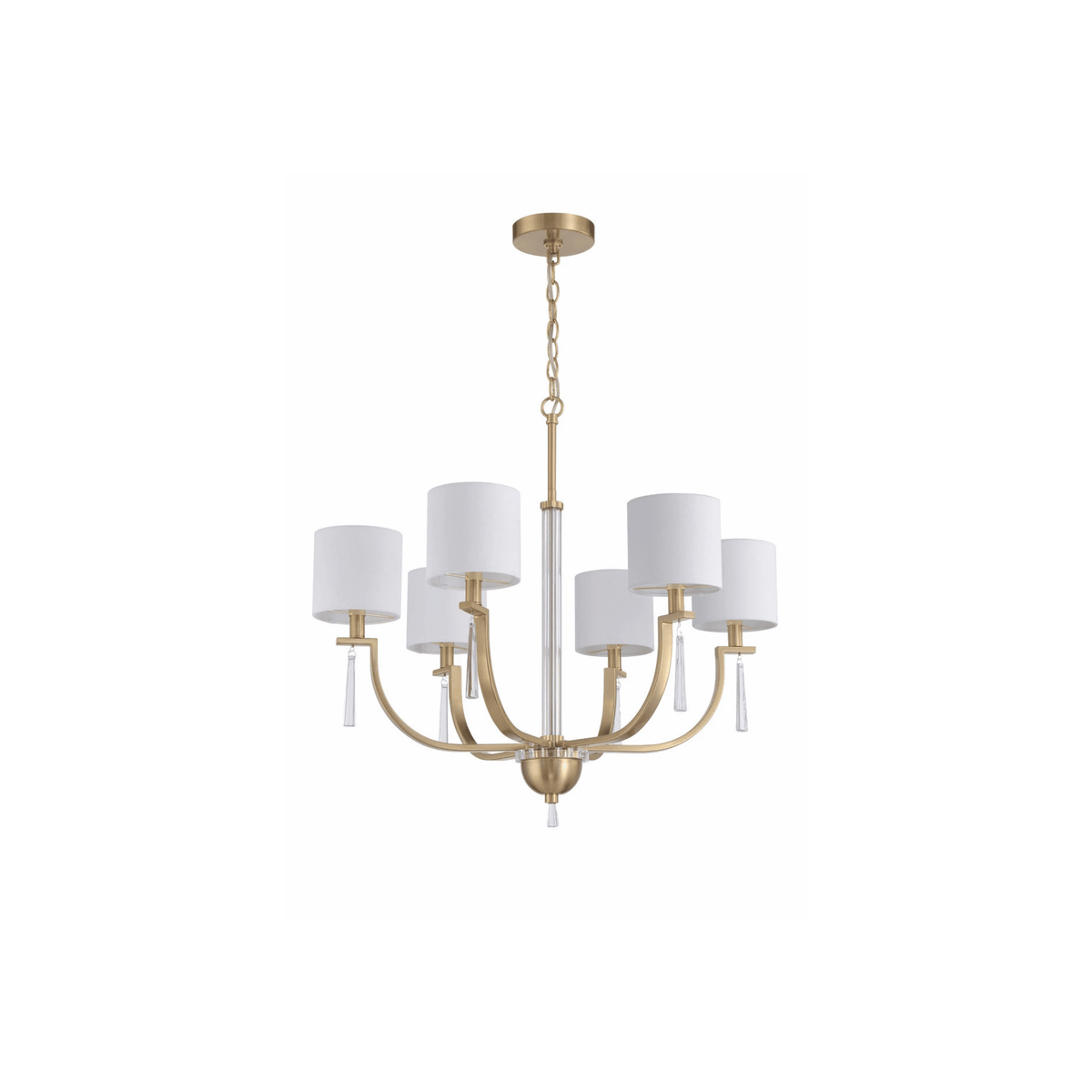 Fortuna Satin Brass Chandelier Ceiling Light - Orvon Lighting