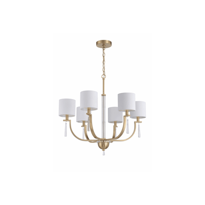 Fortuna Satin Brass Chandelier Ceiling Light - Orvon Lighting