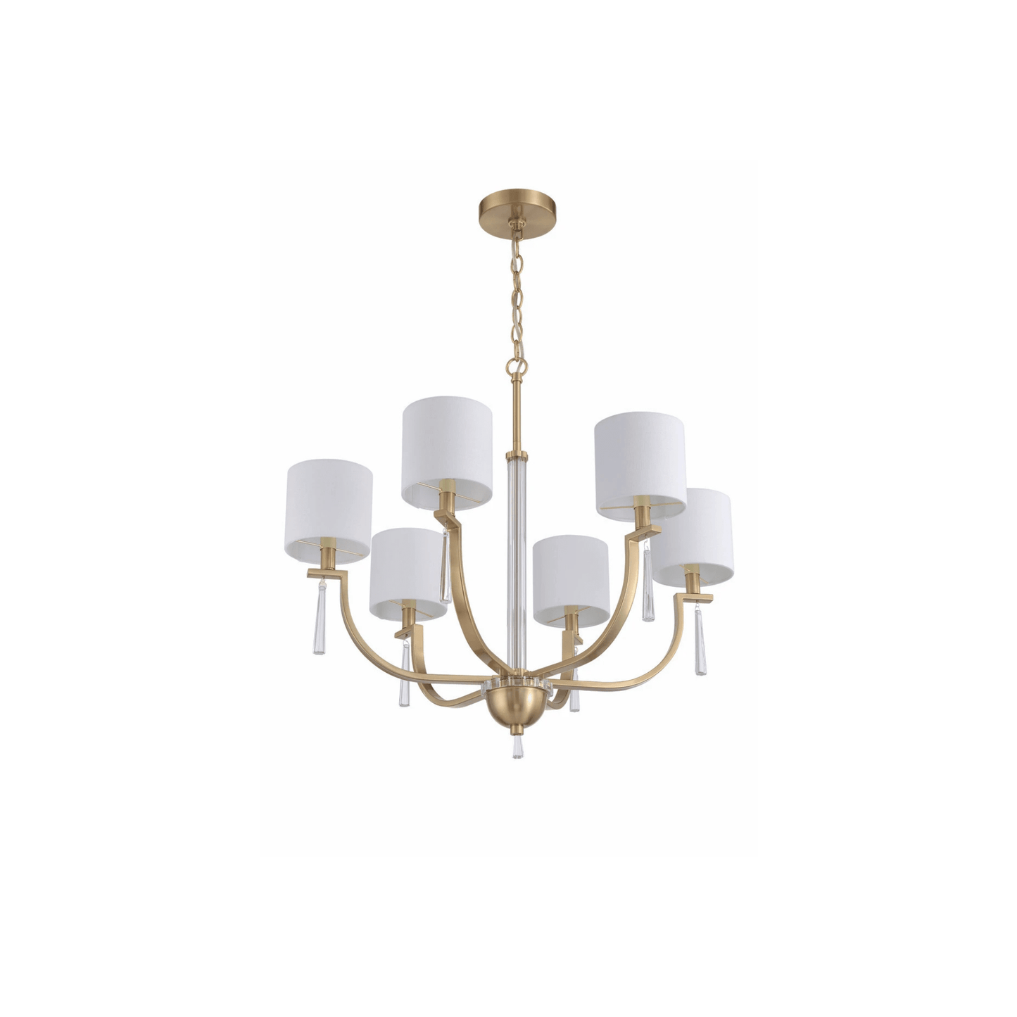 Fortuna Satin Brass Chandelier Ceiling Light - Orvon Lighting