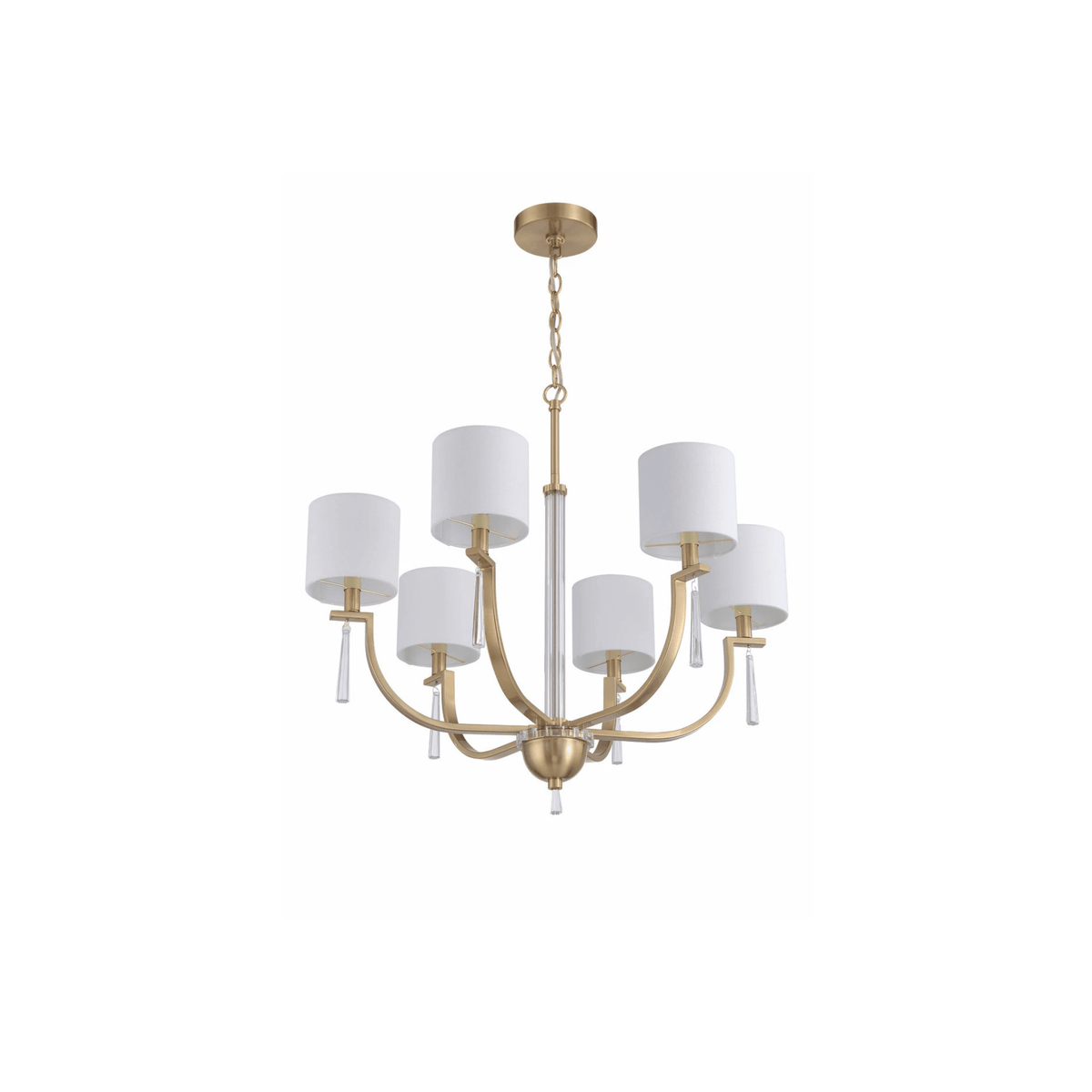 Fortuna Satin Brass Chandelier Ceiling Light - Orvon Lighting