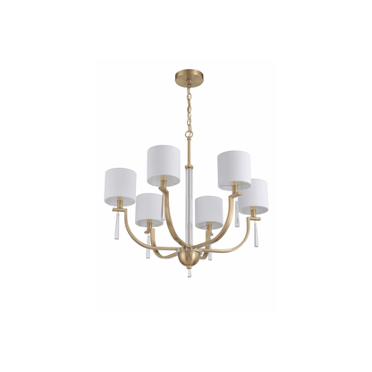 Fortuna Satin Brass Chandelier Ceiling Light - Orvon Lighting