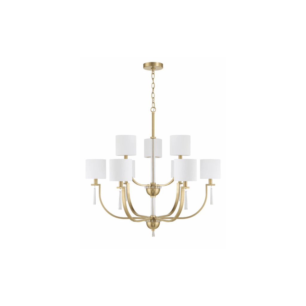 Fortuna Satin Brass Chandelier Ceiling Light - Orvon Lighting