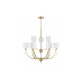 Fortuna Satin Brass Chandelier Ceiling Light - Orvon Lighting