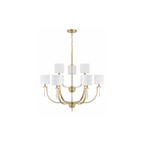 Fortuna Satin Brass Chandelier Ceiling Light - Orvon Lighting