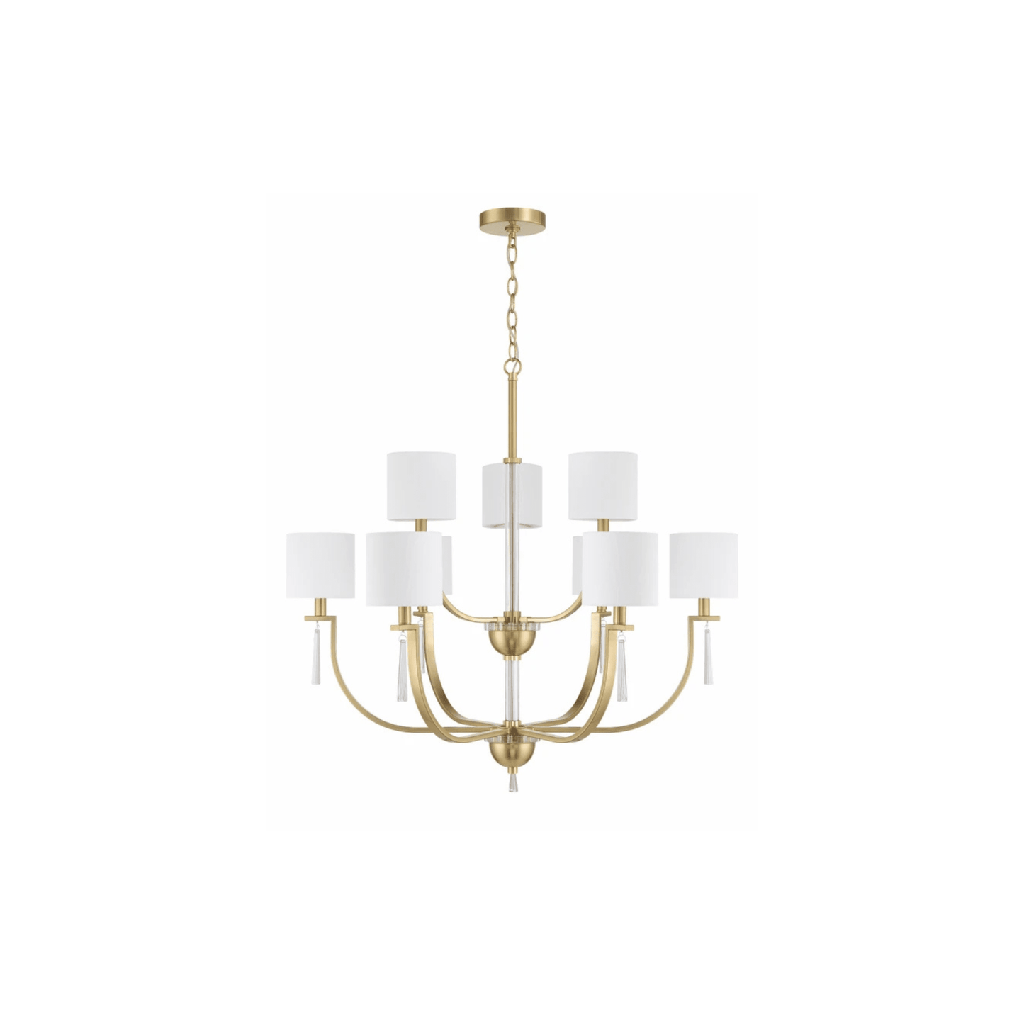 Fortuna Satin Brass Chandelier Ceiling Light - Orvon Lighting