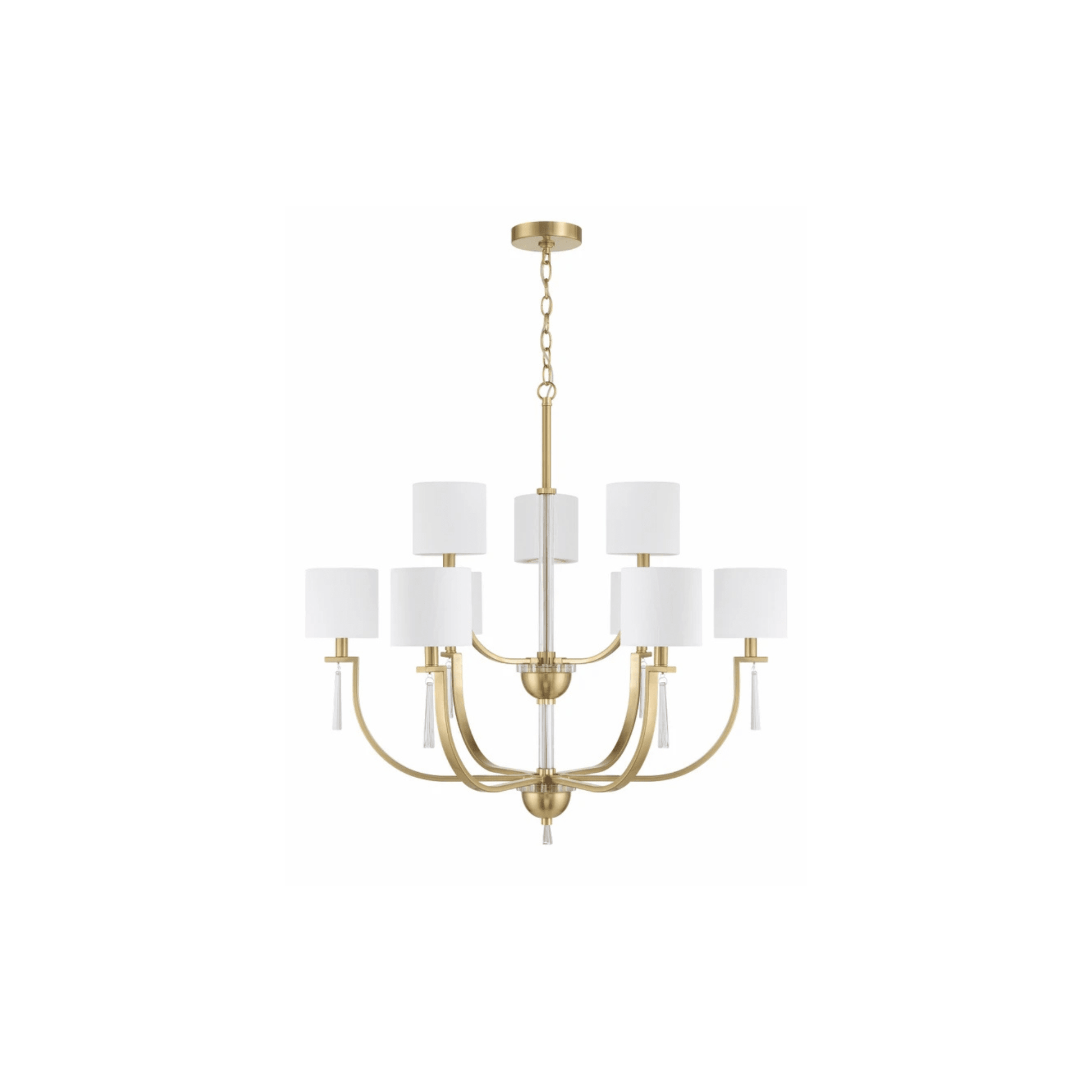 Fortuna Satin Brass Chandelier Ceiling Light - Orvon Lighting