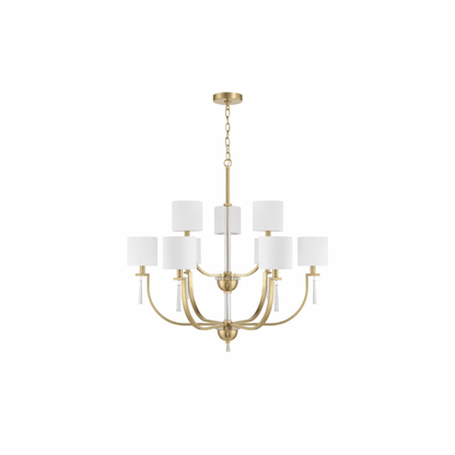 Fortuna Satin Brass Chandelier Ceiling Light - Orvon Lighting