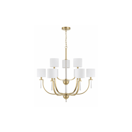 Fortuna Satin Brass Chandelier Ceiling Light - Orvon Lighting