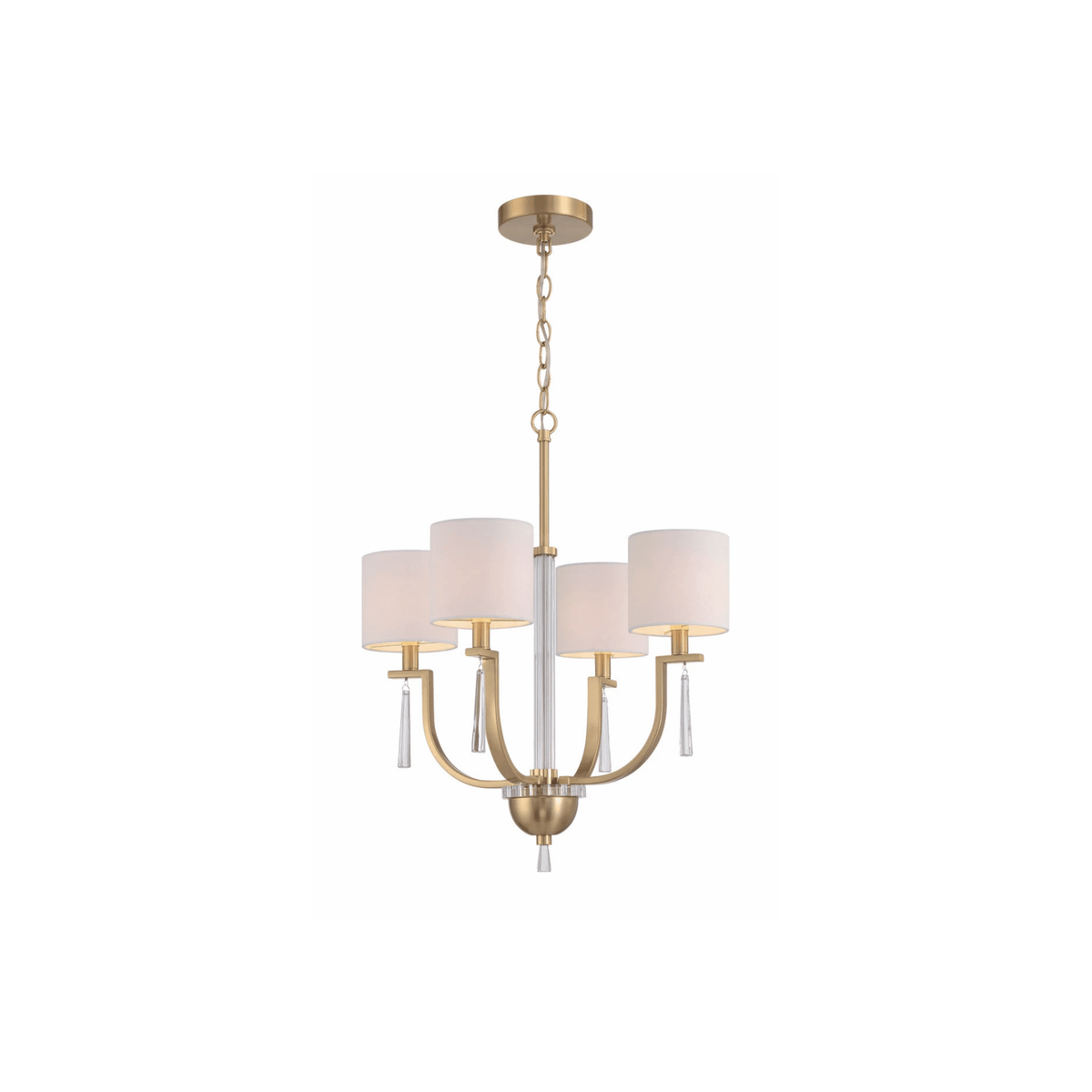 Fortuna Satin Brass Chandelier Ceiling Light - Orvon Lighting