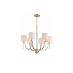 Fortuna Satin Brass Chandelier Ceiling Light - Orvon Lighting