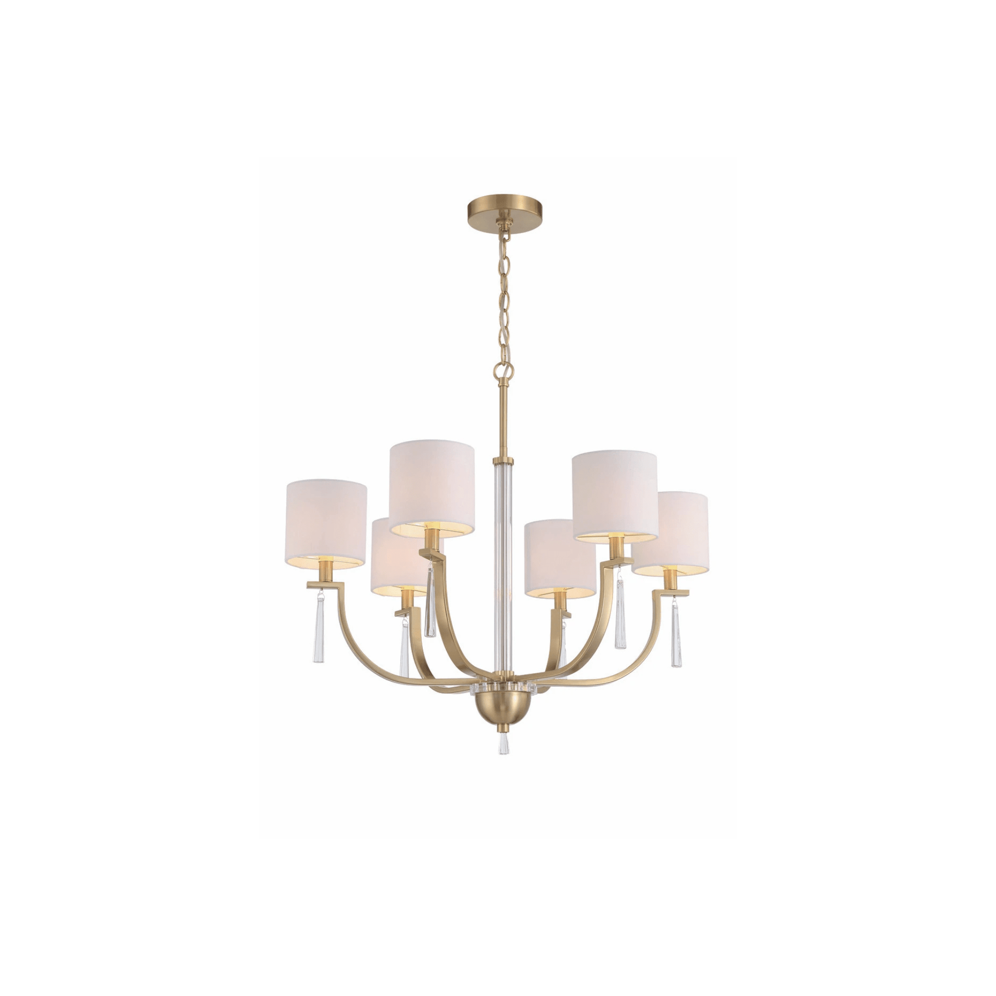 Fortuna Satin Brass Chandelier Ceiling Light - Orvon Lighting