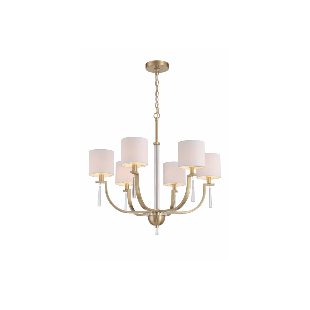 Fortuna Satin Brass Chandelier Ceiling Light - Orvon Lighting