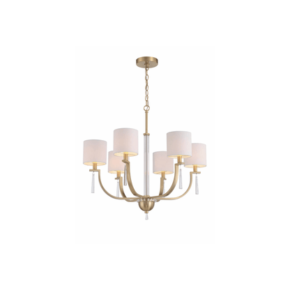 Fortuna Satin Brass Chandelier Ceiling Light - Orvon Lighting