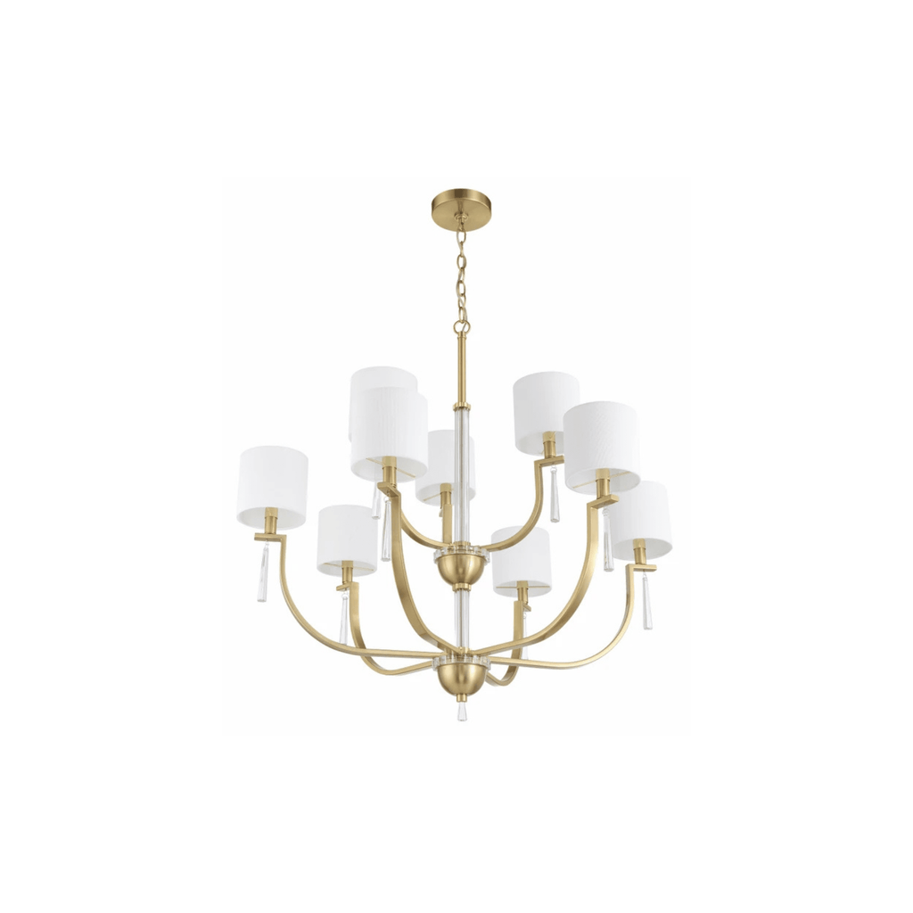 Fortuna Satin Brass Chandelier Ceiling Light - Orvon Lighting