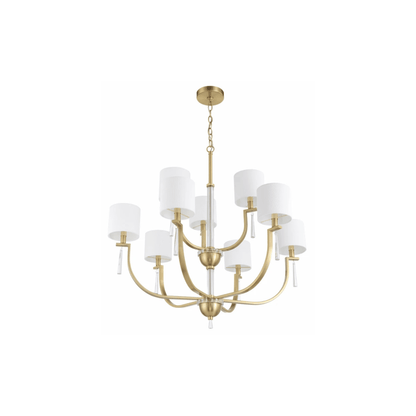 Fortuna Satin Brass Chandelier Ceiling Light - Orvon Lighting