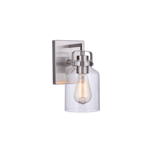 Foxwood 1 Light 5 inch Wall Sconce Wall Light in Flat Black/Dark Teak - Orvon Lighting
