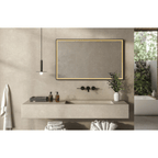 Framed 60 X 36 inch Flat Black LED Mirror, Back Lit - Orvon Lighting