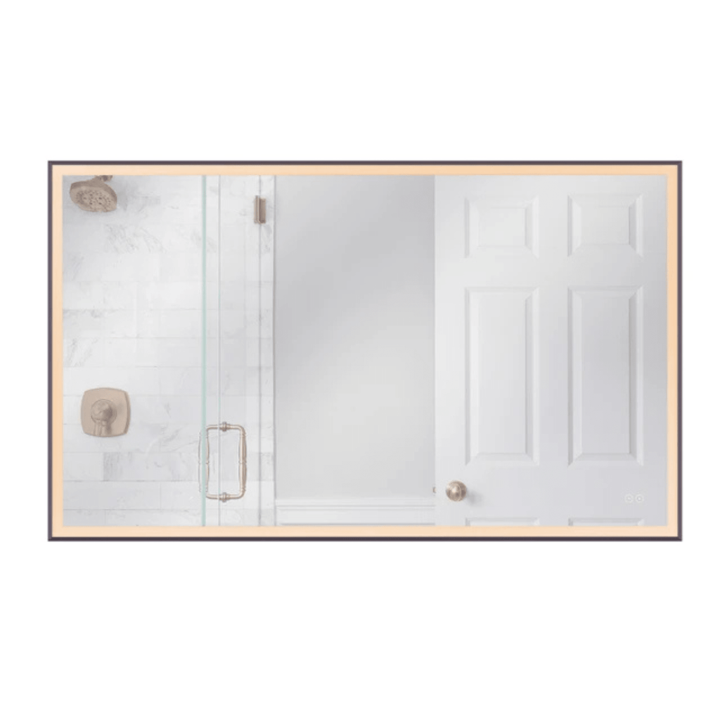 Framed 60 X 36 inch Flat Black LED Mirror, Back Lit - Orvon Lighting
