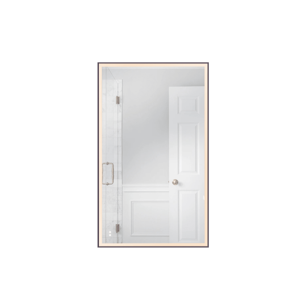 Framed 60 X 36 inch Flat Black LED Mirror, Back Lit - Orvon Lighting