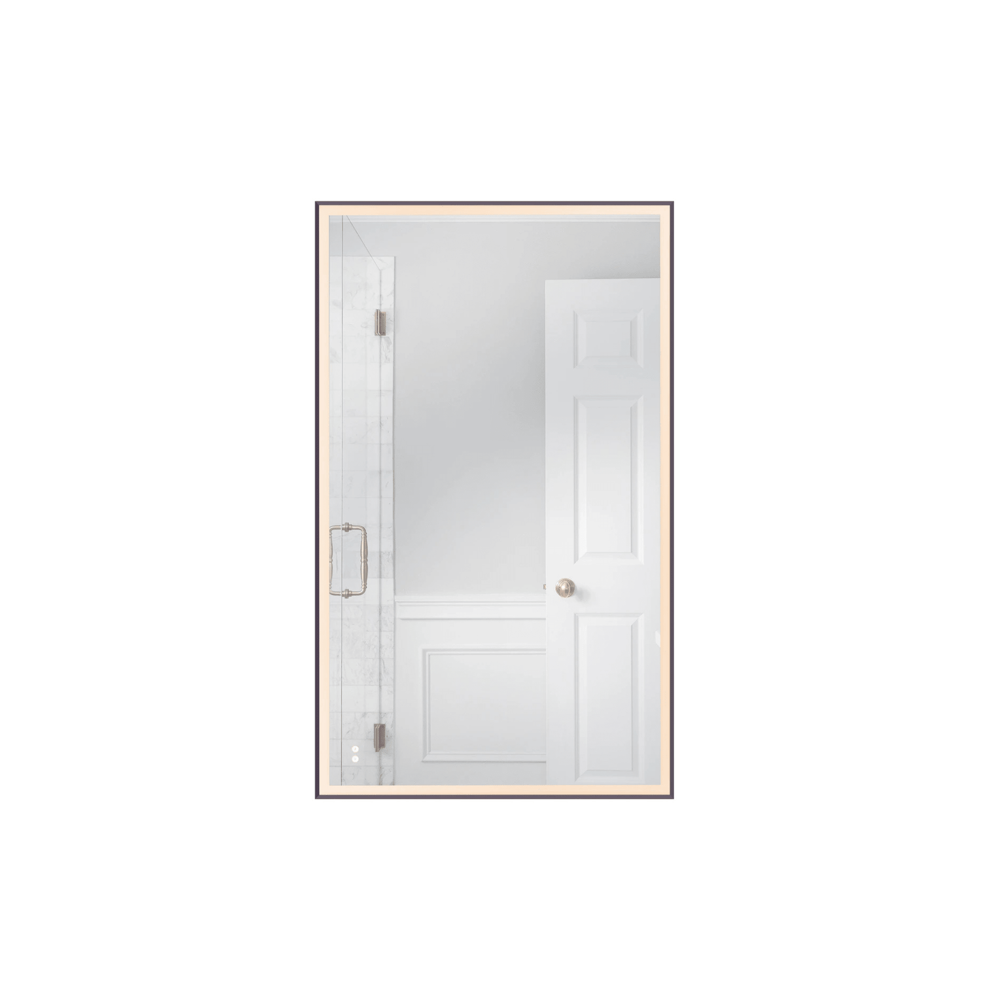 Framed 60 X 36 inch Flat Black LED Mirror, Back Lit - Orvon Lighting