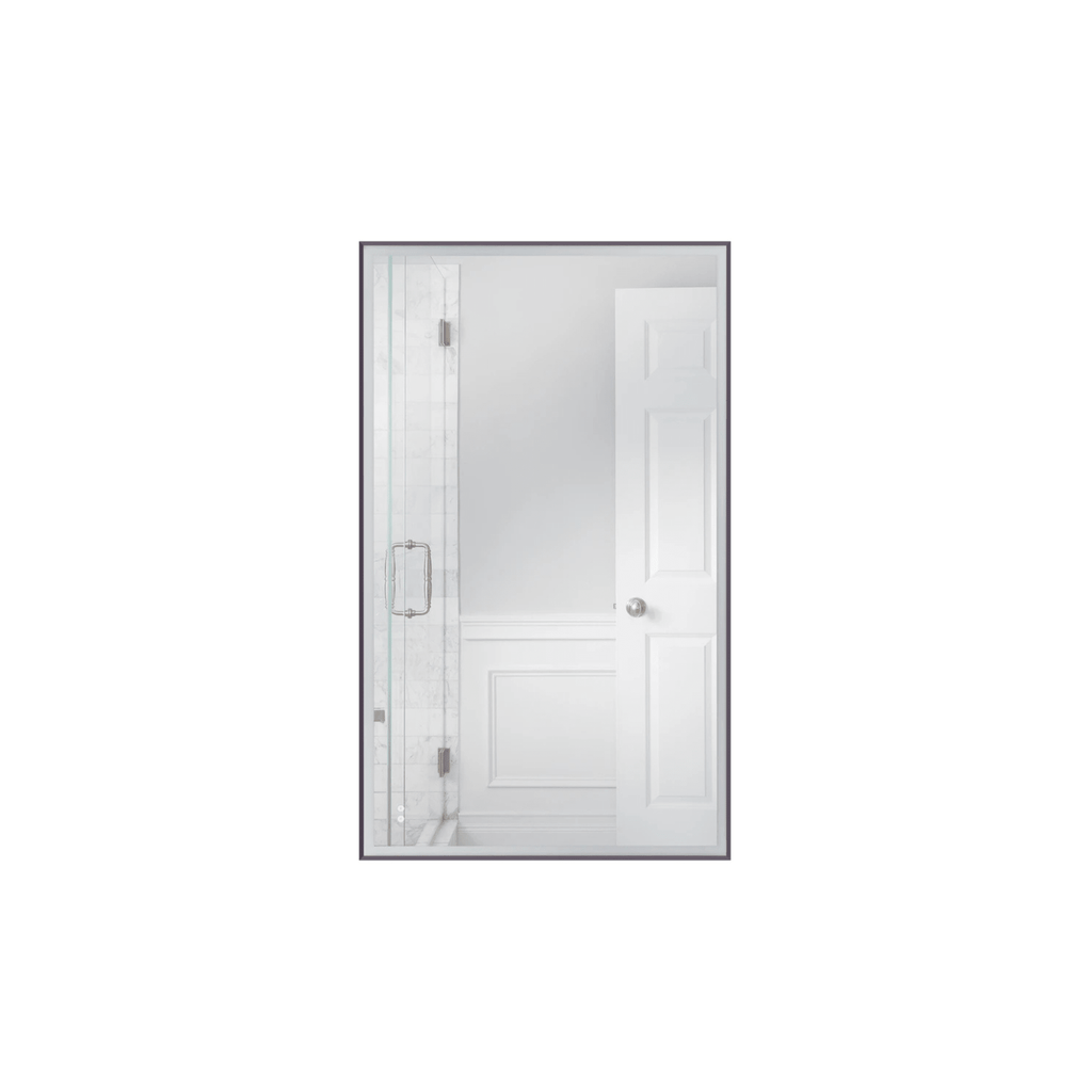 Framed 60 X 36 inch Flat Black LED Mirror, Back Lit - Orvon Lighting