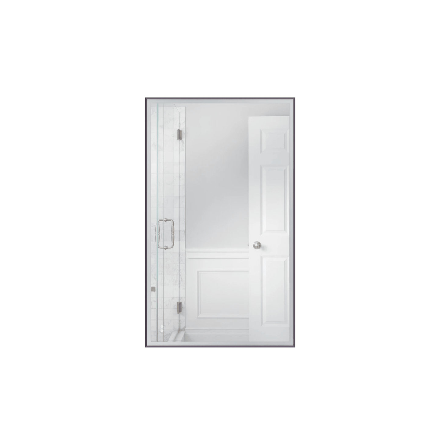 Framed 60 X 36 inch Flat Black LED Mirror, Back Lit - Orvon Lighting