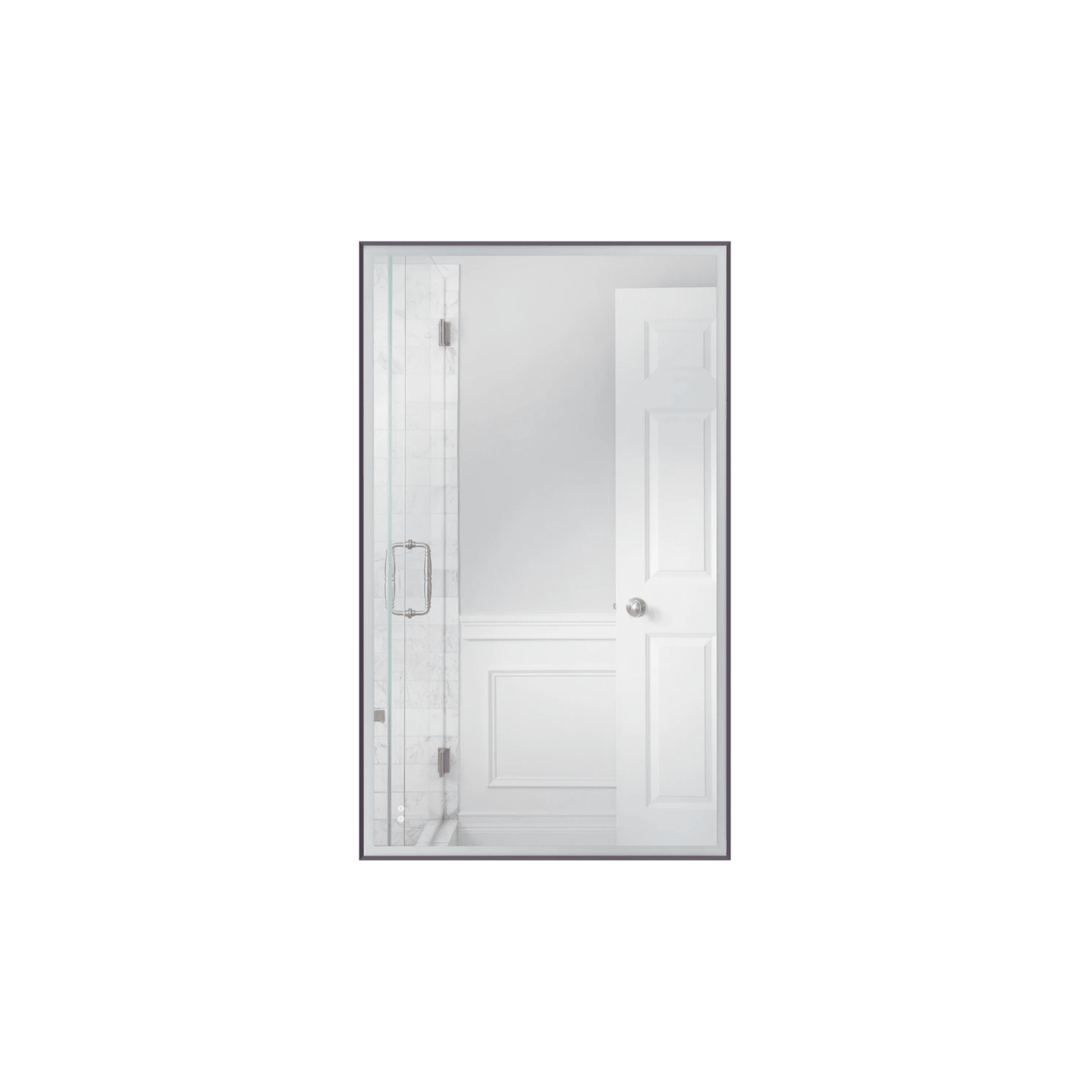 Framed 60 X 36 inch Flat Black LED Mirror, Back Lit - Orvon Lighting