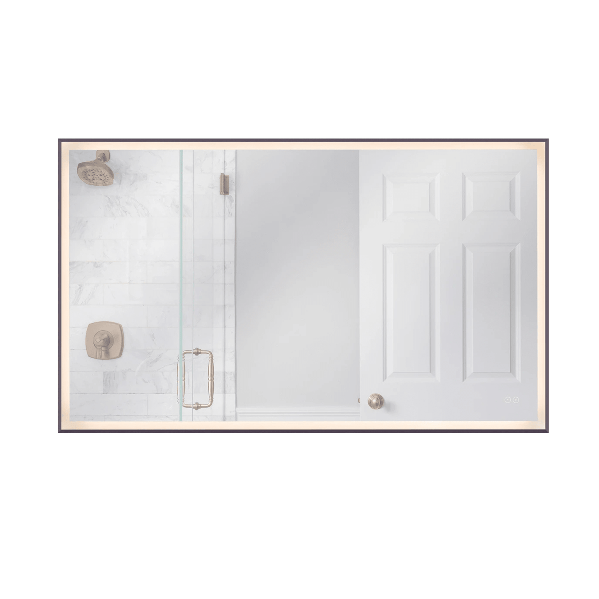 Framed 60 X 36 inch Flat Black LED Mirror, Back Lit - Orvon Lighting