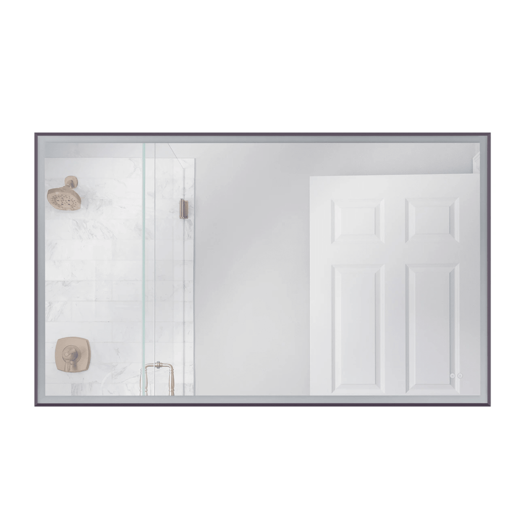 Framed 60 X 36 inch Flat Black LED Mirror, Back Lit - Orvon Lighting