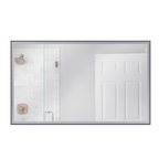 Framed 60 X 36 inch Flat Black LED Mirror, Back Lit - Orvon Lighting