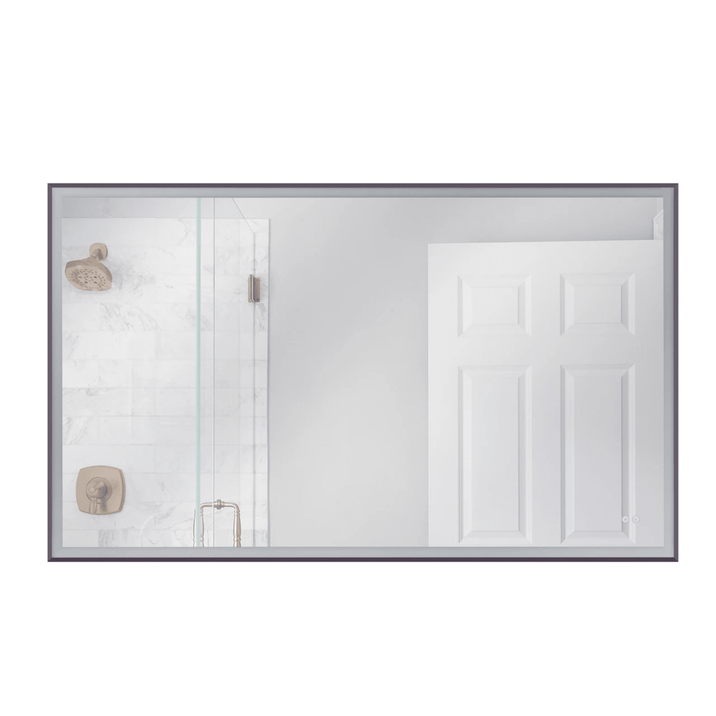 Framed 60 X 36 inch Flat Black LED Mirror, Back Lit - Orvon Lighting