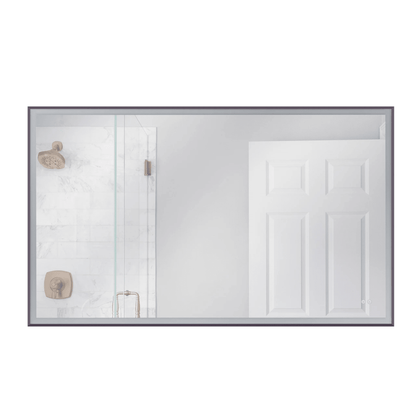 Framed 60 X 36 inch Flat Black LED Mirror, Back Lit - Orvon Lighting