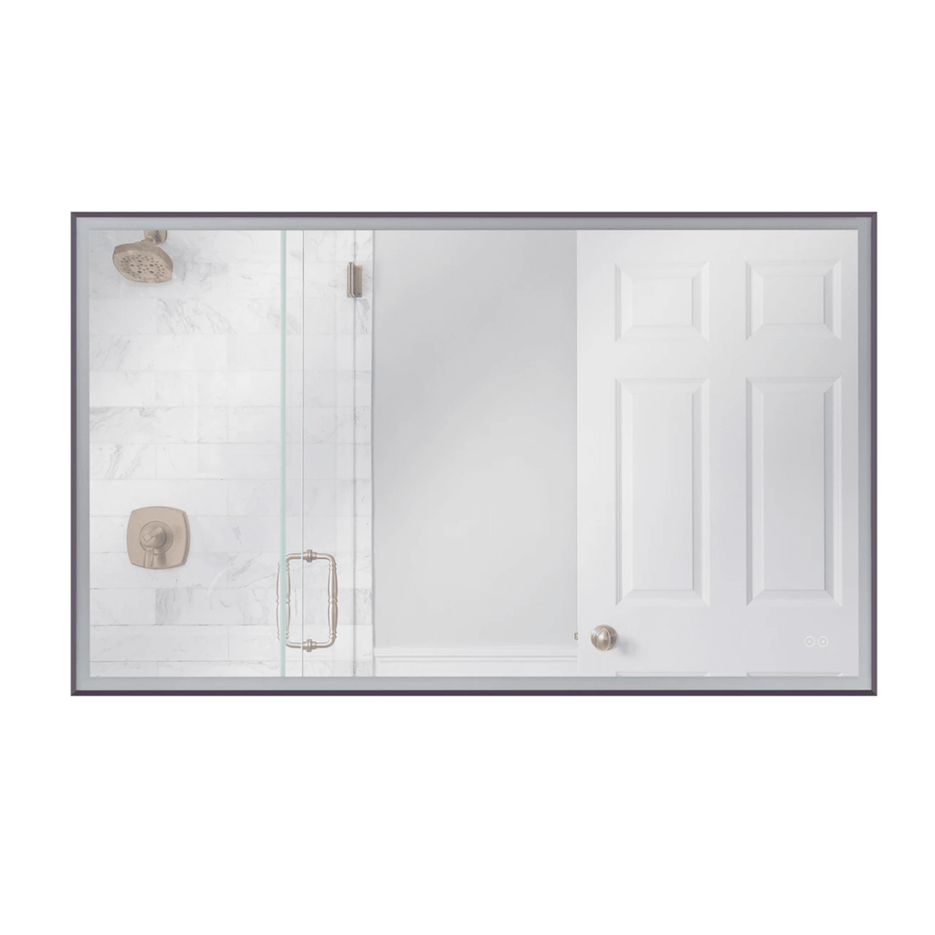 Framed 60 X 36 inch Flat Black LED Mirror, Back Lit - Orvon Lighting