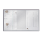 Framed 60 X 36 inch Flat Black LED Mirror, Back Lit - Orvon Lighting