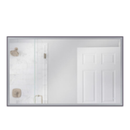 Framed 60 X 36 inch Flat Black LED Mirror, Back Lit - Orvon Lighting