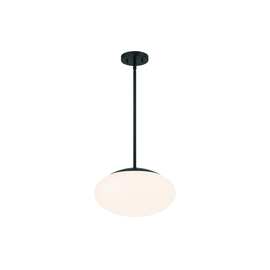 Gaze 1 Light 14 inch Flat Black Pendant Ceiling Light in Clear Glass - Orvon Lighting