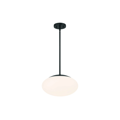 Gaze 1 Light 14 inch Flat Black Pendant Ceiling Light in Clear Glass - Orvon Lighting