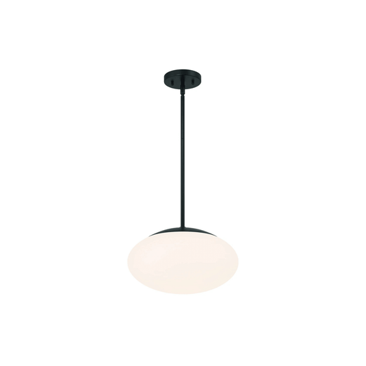 Gaze 1 Light 14 inch Flat Black Pendant Ceiling Light in Clear Glass - Orvon Lighting