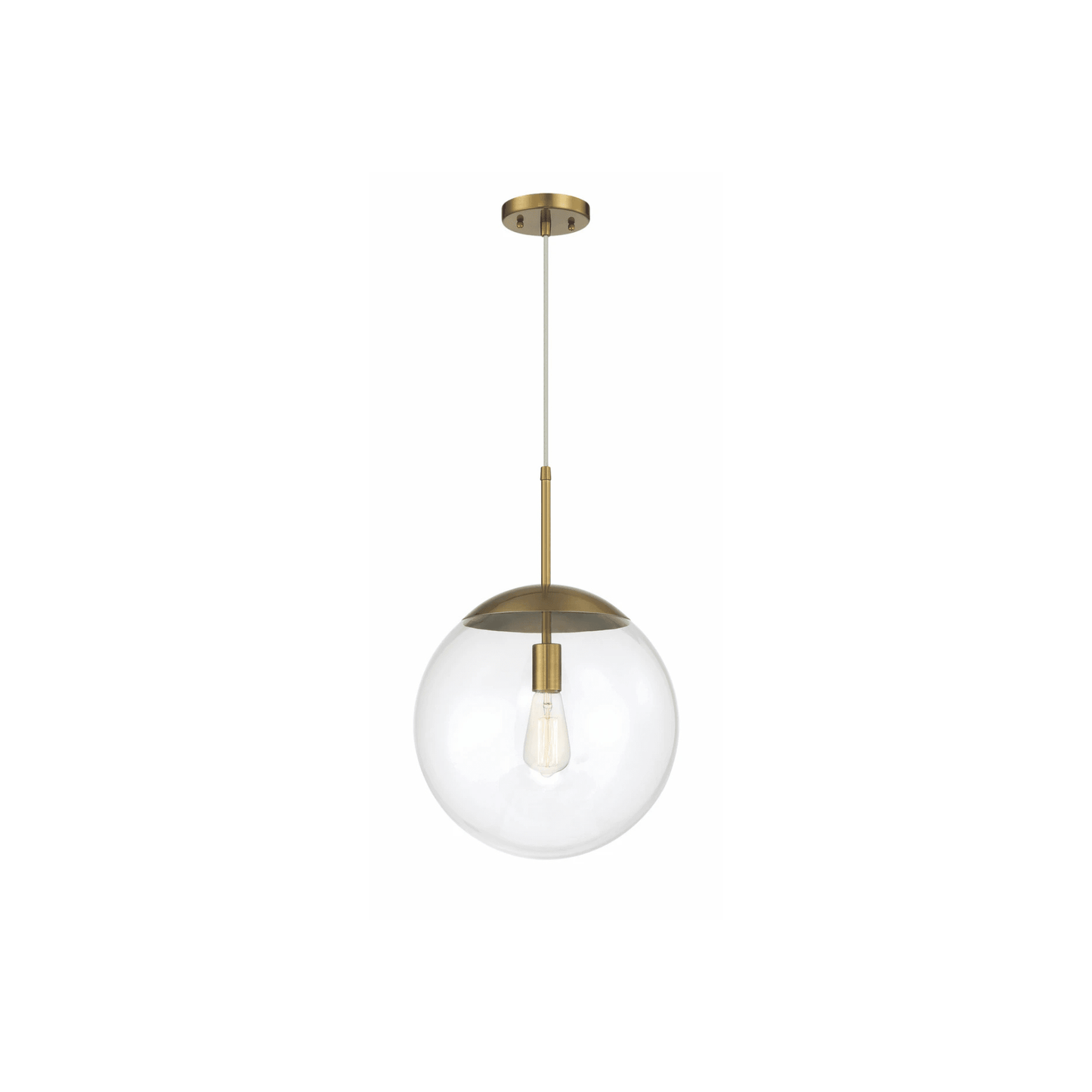 Gaze 1 Light 14 inch Satin Brass Pendant Ceiling Light in Clear Glass - Orvon Lighting