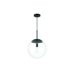 Gaze 1 Light 14 inch Satin Brass Pendant Ceiling Light in Clear Glass - Orvon Lighting