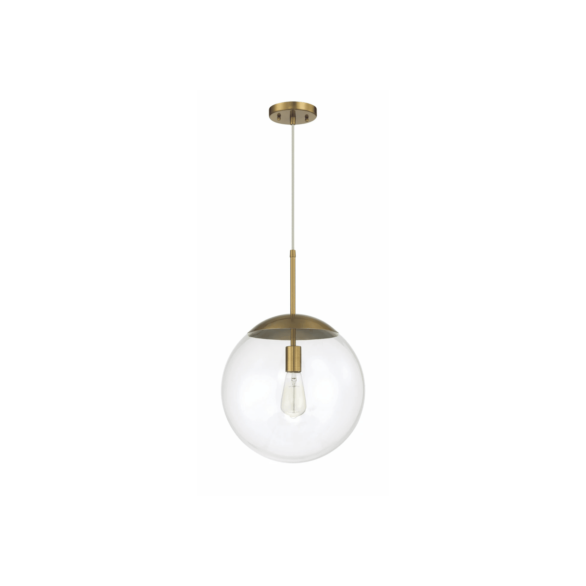 Gaze 1 Light 14 inch Satin Brass Pendant Ceiling Light in Clear Glass - Orvon Lighting