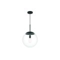 Gaze 1 Light 14 inch Satin Brass Pendant Ceiling Light in Clear Glass - Orvon Lighting