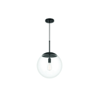 Gaze 1 Light 14 inch Satin Brass Pendant Ceiling Light in Clear Glass - Orvon Lighting