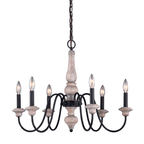 Georgetown 6L Chandelier Vintage Ash and Oil Burnished Bronze - Orvon Lighting