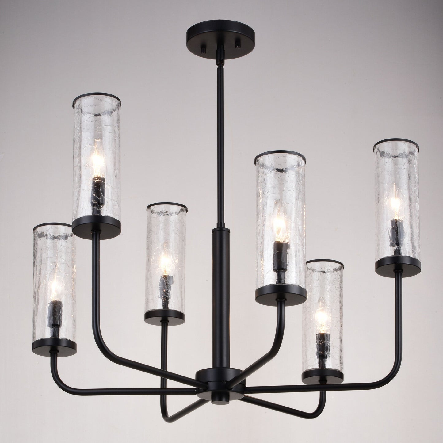 Glencoe 28 - in. 6 Light Chandelier Matte Black - Orvon Lighting