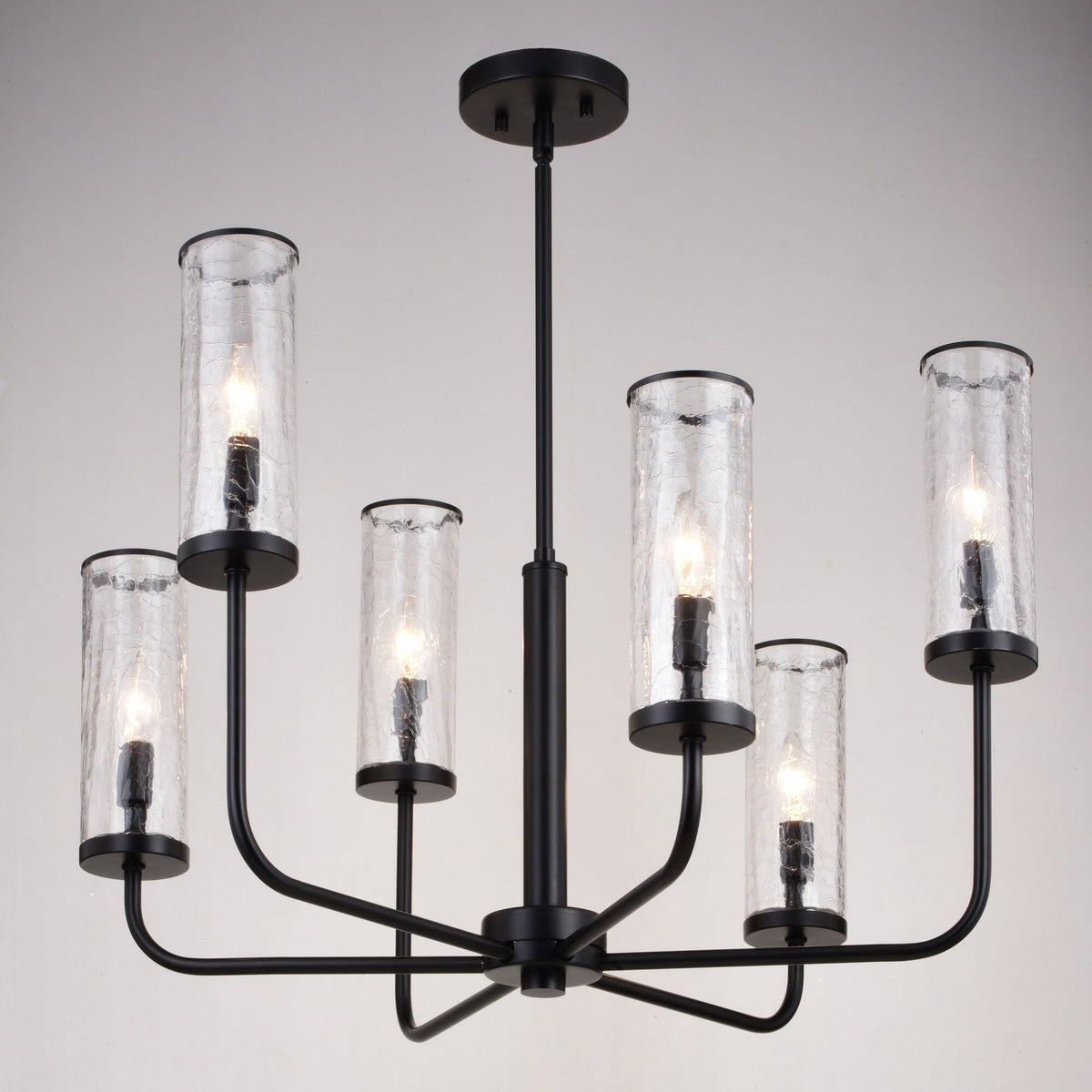 Glencoe 28 - in. 6 Light Chandelier Matte Black - Orvon Lighting