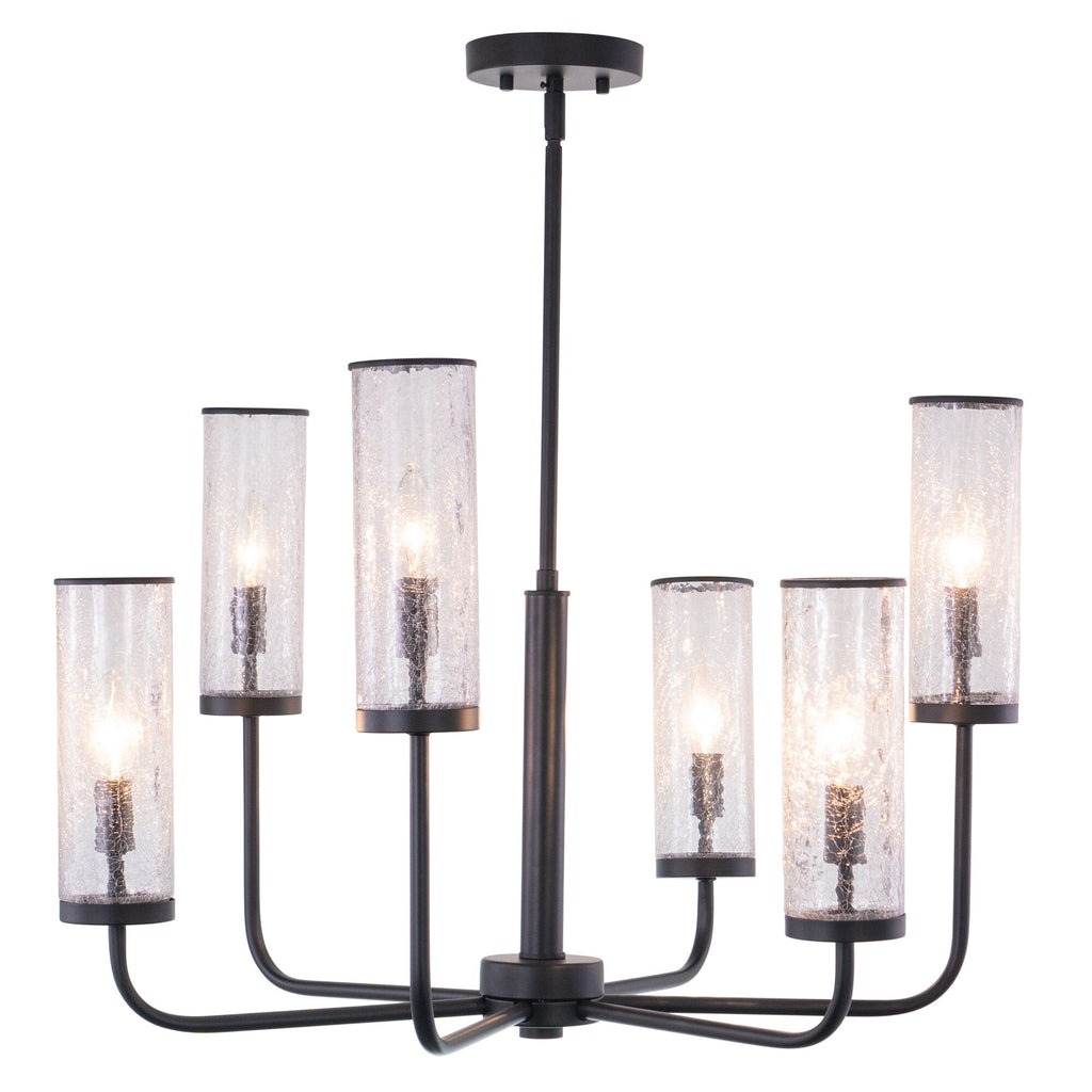 Glencoe 28 - in. 6 Light Chandelier Matte Black - Orvon Lighting