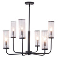 Glencoe 28 - in. 6 Light Chandelier Matte Black - Orvon Lighting