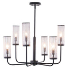 Glencoe 28 - in. 6 Light Chandelier Matte Black - Orvon Lighting