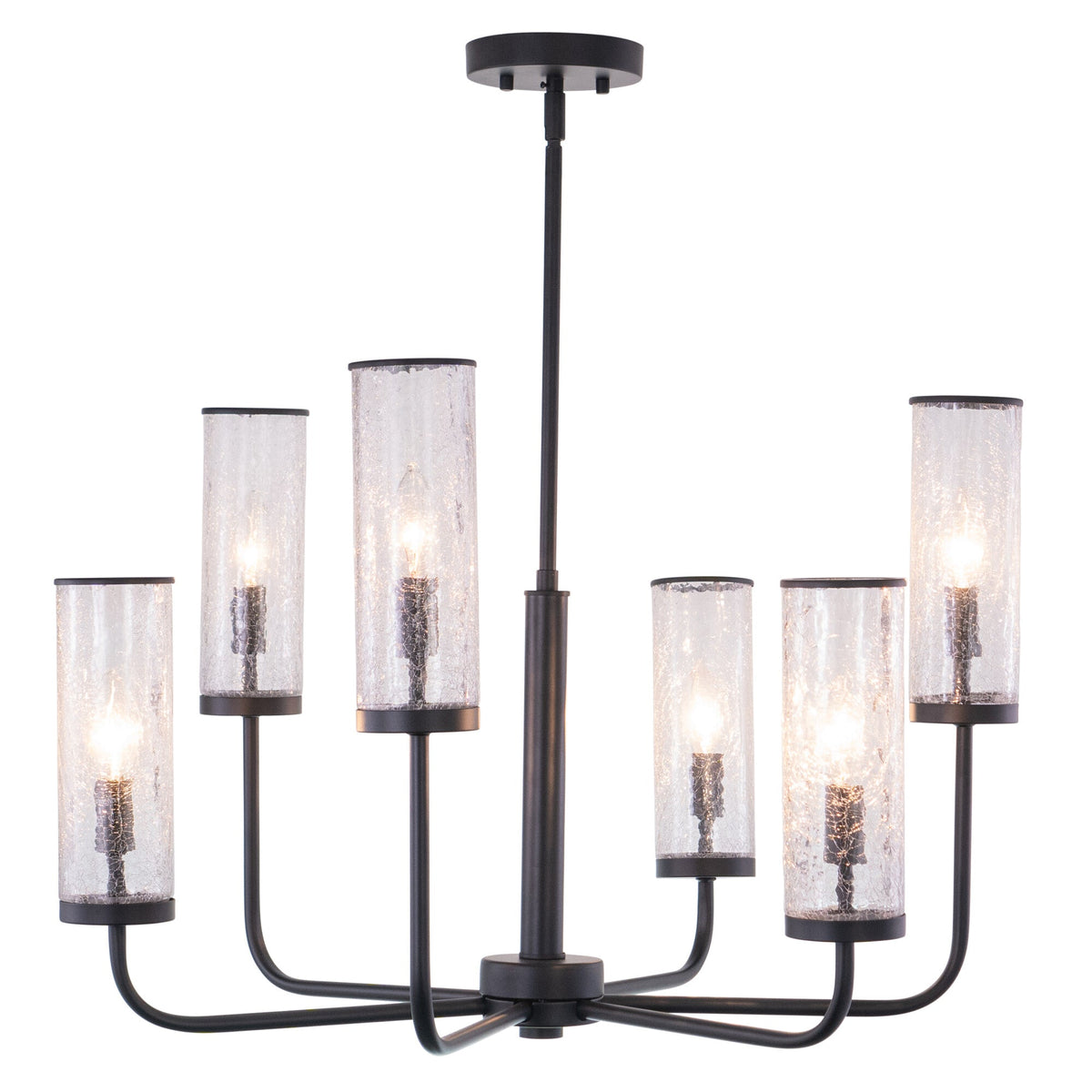 Glencoe 28 - in. 6 Light Chandelier Matte Black - Orvon Lighting